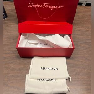 Ferragamo Red Shoe Box with Dust Bags